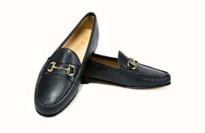 Jay Butler Millbank Bit Loafer - Black Full Grain Leather with Gold Bit 11.5